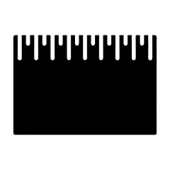 Abstract Black Box with White Tick Marks on Top Edge Background