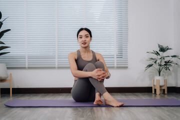 Woman Resting After Yoga Workout