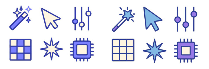 Modern Technology and Digital Icons Collection, Minimalist flat