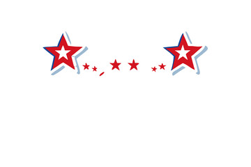 Two bright red stars connected by a string of smaller stars on a black background