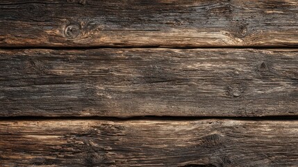 Obraz premium Weathered planks show detailed grain, knots, and rough, aged texture