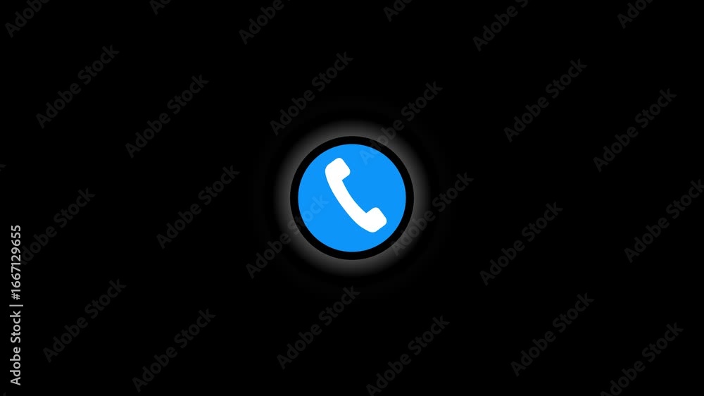 Poster incoming call ringing icon animation. phone ringing sign of phone call icon with radio wave and circ