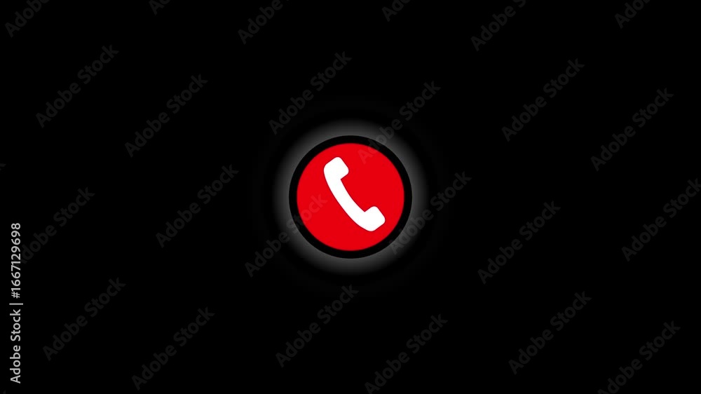 Poster incoming call ringing icon animation. phone ringing sign of phone call icon with radio wave and circ
