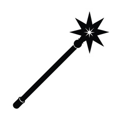Naklejka premium silhouette of a magic wand on white background 
