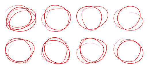 red hand drawn circle highlighter for marking text