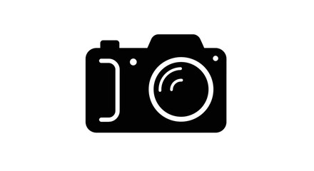 Camera Icon in Black and White Photography Equipment Vector Illustration silhouette