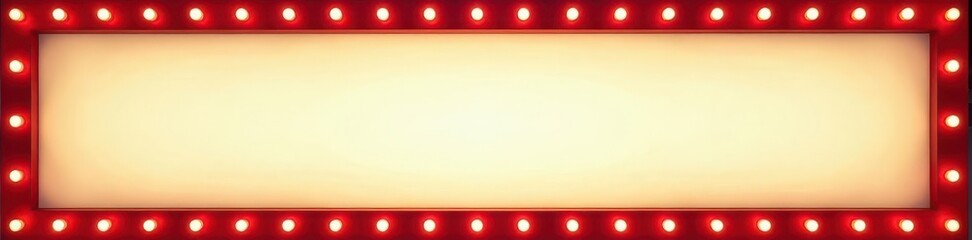 Retro marquee lightbox, blank banner, glowing border, bulb, blank