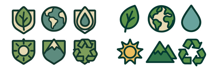 Obraz premium Nature and recycling symbols for eco-friendly concepts