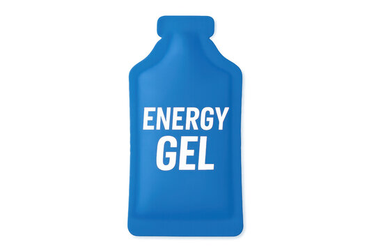 Blue energy gel sachet on transparent background