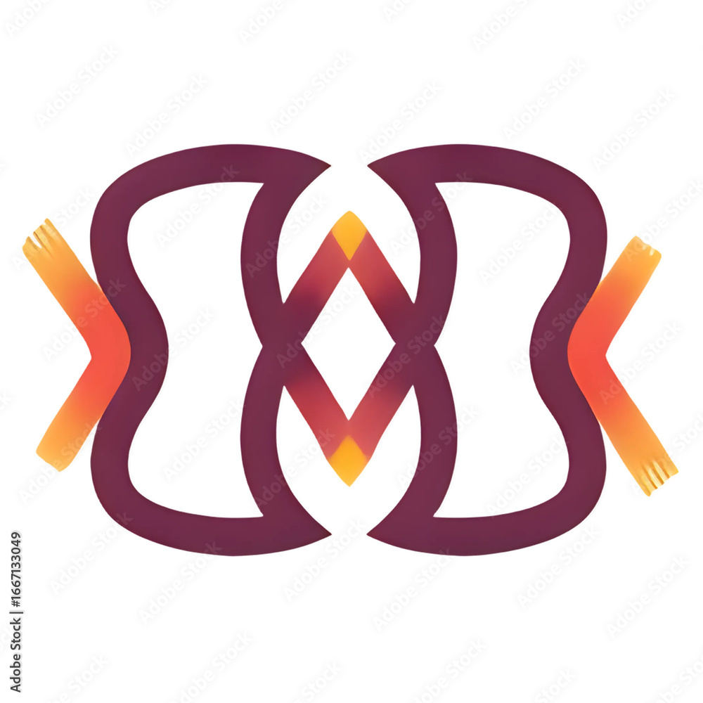 Poster abstract design with curved lines and diamond shapes