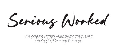 Serious Worked, signature Font Calligraphy Logotype Script Brush Font Type Font lettering handwritten
