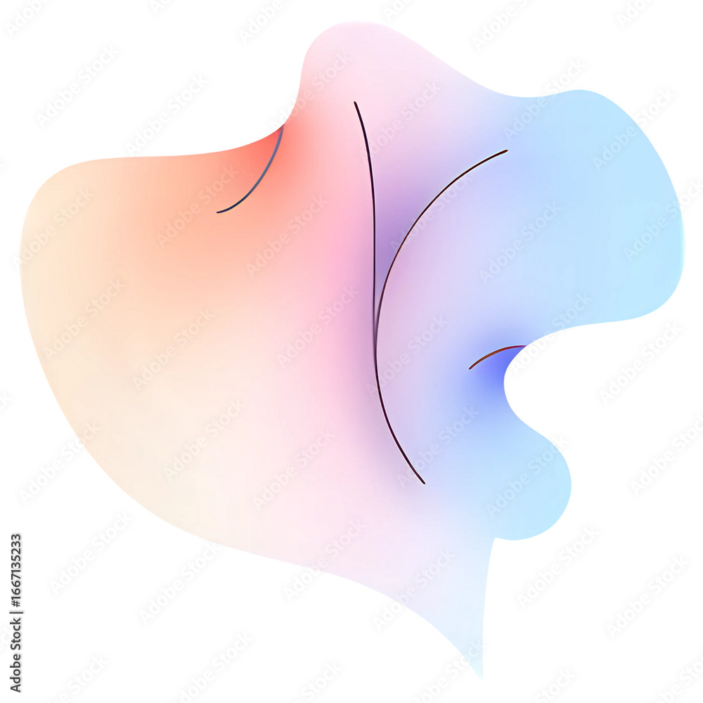 Fototapete abstract shape with curved lines and gradient background