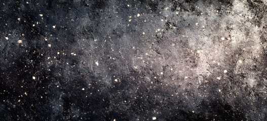 Obraz premium Dark grunge paper texture with distressed, scratchedsurface and white dust paricles. Retro vintage styleblack background with subte imperfections
