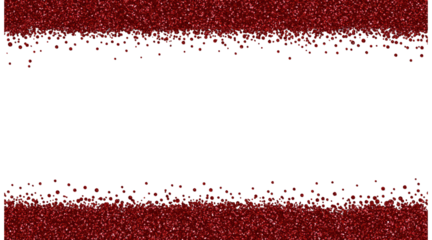 Red Glitter Border with Black Center sparkling festive isolated on a transparent background