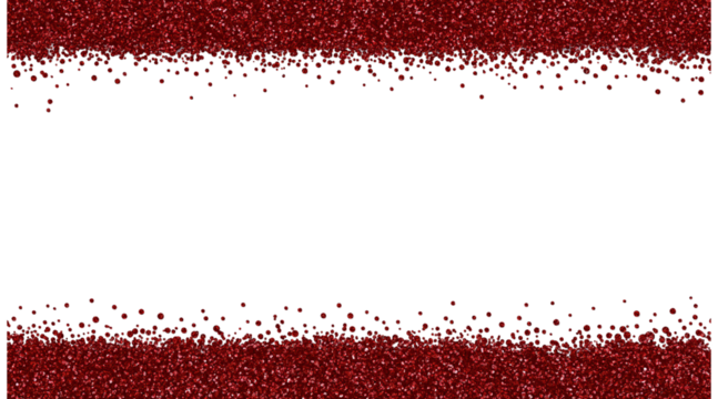 Red Glitter Border with Black Center sparkling festive isolated on a transparent background