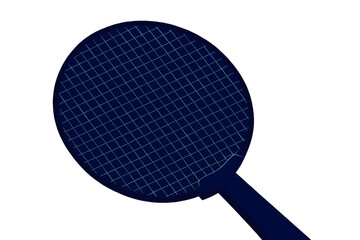 Badminton racket with neon grid pattern, Minimalist flat design