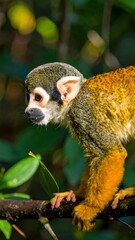 Obraz premium Close-up of a monkey in a forest