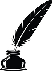 Quill Pen in Inkwell Timeless Elegance for Writers and Calligraphy Enthusiasts
