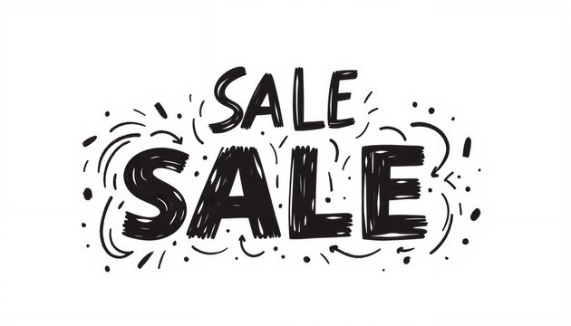 Sale notification alert in bold lettering with decorative elements  