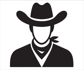 Icon of a cowboy with hat and bandana, symbolizing the spirit of the Wild West.
