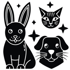 black and white cats