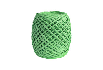 Green twine spool isolated on transparent background