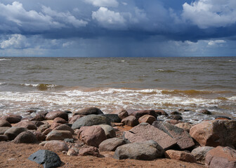 The rocky coastline of Vidzeme in Latvia