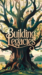 Art for Poster, Marketing, Advertising, Advertisement, with the Inscription "Building Legacies", Abstract Image, Format 9:16 and 16:9