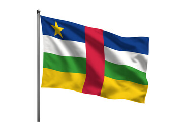 Central African Republic waving flag on a pole PNG