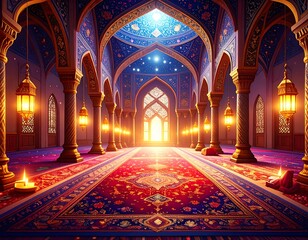 Obraz premium Grand, ornate mosque interior