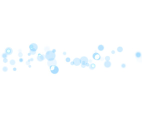 Horizontal Blue Bokeh Lights On Transparent PNG Background