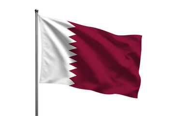 Qatar waving flag on a pole PNG