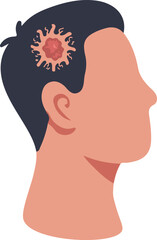 Medical Vector of Brain Tumor in Human Head