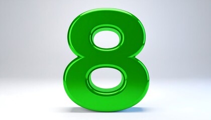 3D rendered green number eight