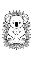 Cute koala coloring page