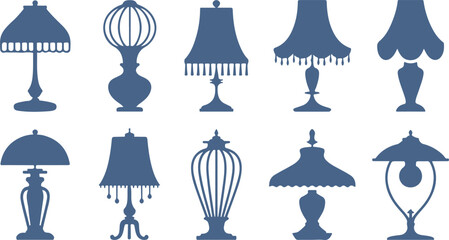 Collection of Vintage Lamp Silhouettes