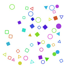 Mix geometric shapes, random pattern background.