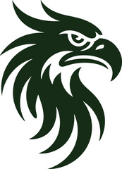 Stylized Dark Green Eagle Head Silhouette