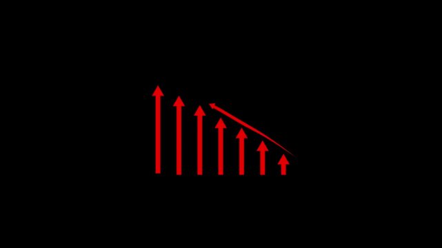 downward trending line graph with vertical upward arrows, symbolizing decline, loss, failure, economic downturn, business crisis, financial risk, negative growth, poor performance, market fall.