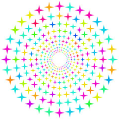 Rainbow light star halftone 3d rendering.