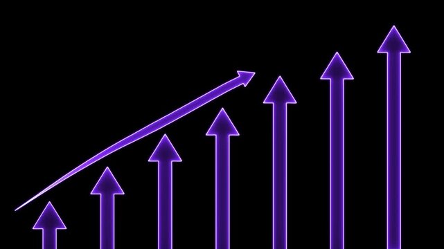 downward trend chart with tall vertical arrows symbolizing economic loss, financial crisis, market downturn, poor performance, decreasing growth, business decline, unstable conditions.