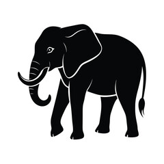 Fototapeta premium silhouette of an elephant on white background