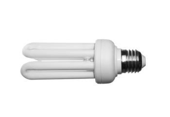 Compact fluorescent light bulb isolated on transparent background