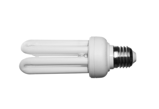 Compact fluorescent light bulb isolated on transparent background