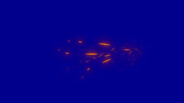 Anime Spark Animation on Blue Screen.