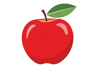 A vibrant red , complete with a stem and a leaf, is displayed against a solid black backdrop.