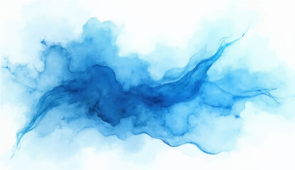 Artistic blue watercolor splash effect template