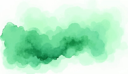 Artistic green watercolor splash effect template