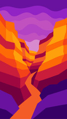 Abstract canyon landscape with river view