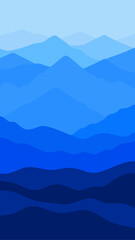 Layers of blue mountains in the distance